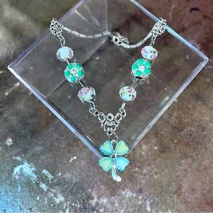 Pastel Clover Charm Fashion Necklace